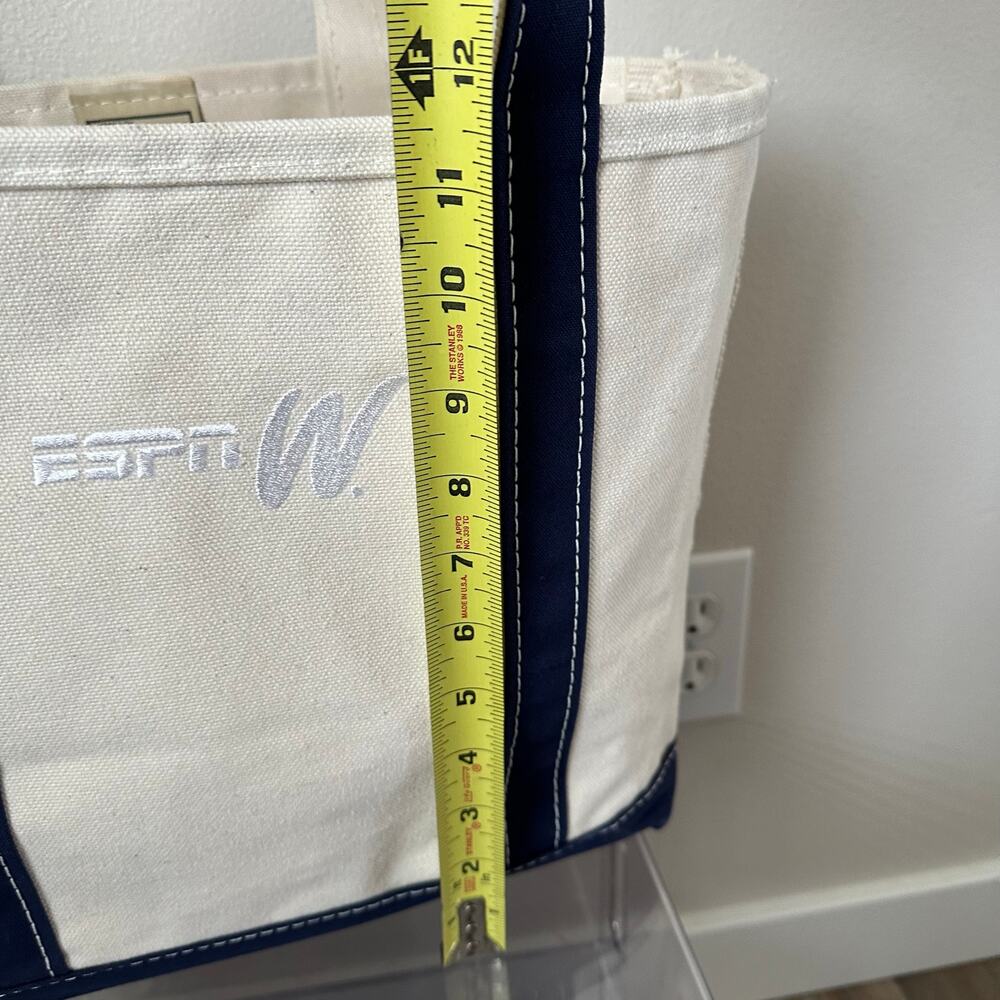 L.L. Bean Boat Tote Medium USA Canvas Navy ESPNW Embroidered - Picture 11 of 12
